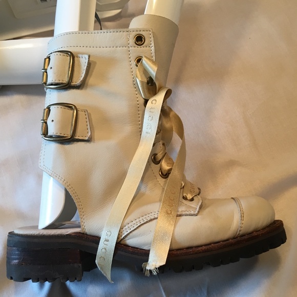 Jeffrey Campbell Shoes Jeffrey Campbell Heelless Cream Combat Boots